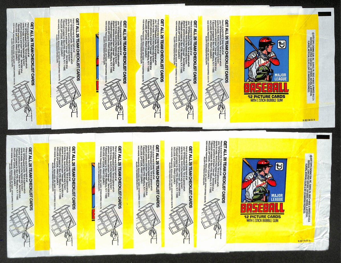 Lot of (12) 1979 Topps MLB Baseball Wax Pack Wrappers Ozzie Smith RC 209066