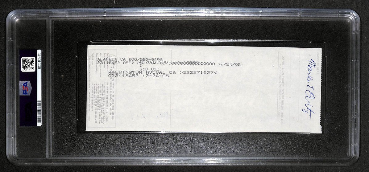 Willie Mays HOF Signed/Auto 2005 Bank Check PSA/DNA NM 7 209069