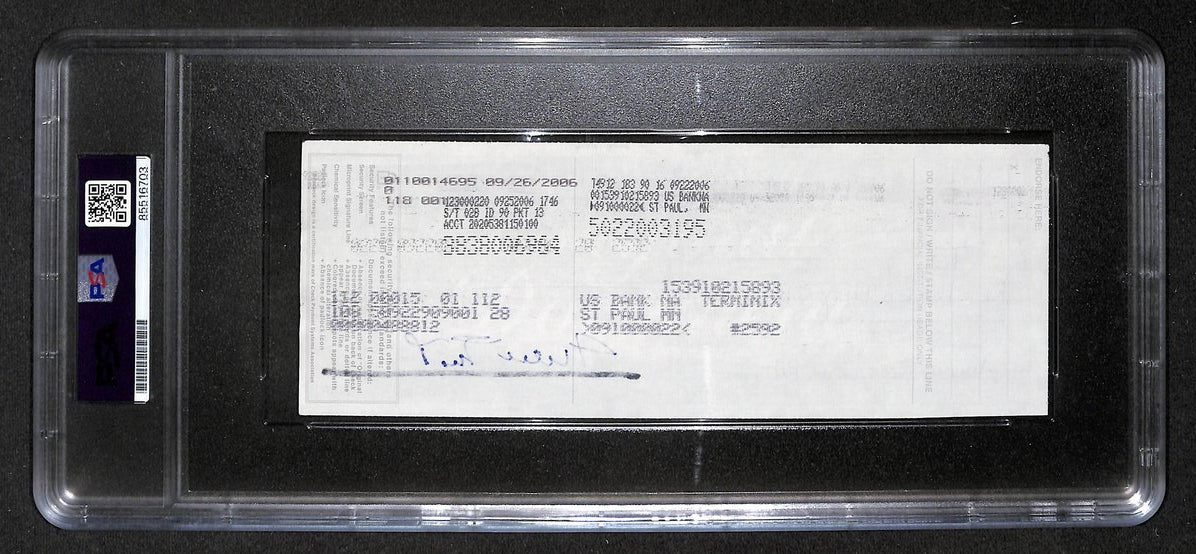 Willie Mays HOF Signed/Auto 2006 Bank Check PSA/DNA NM-MT 8 209070