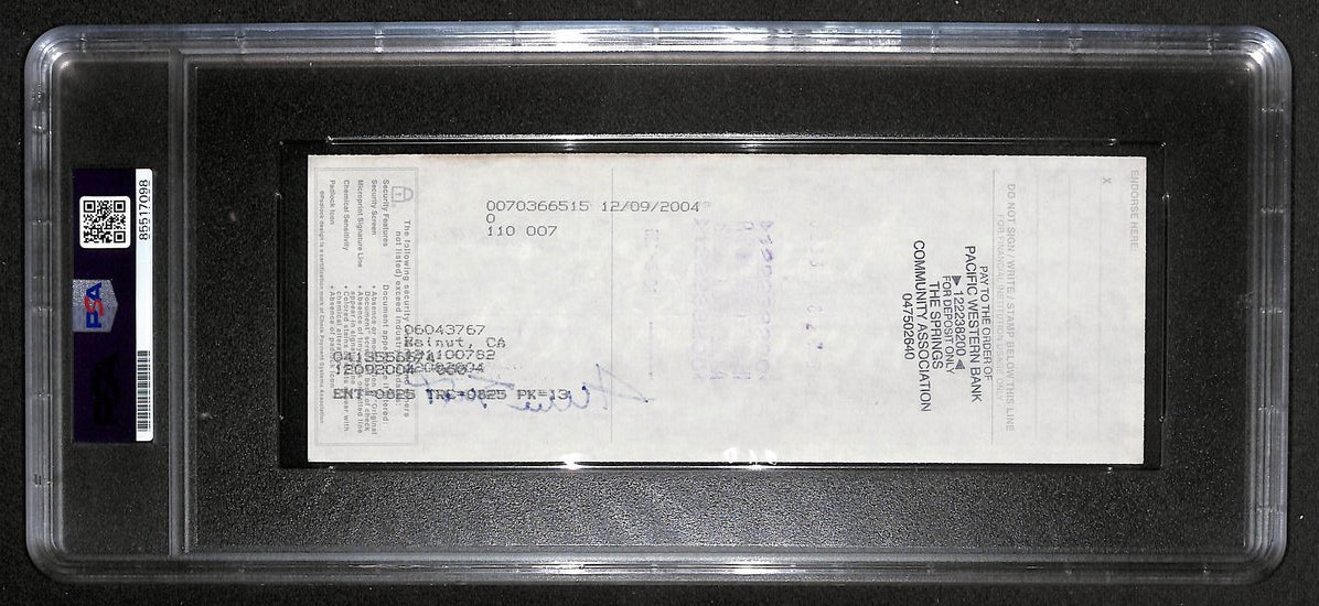 Willie Mays HOF Signed/Auto 2004 Bank Check PSA/DNA MINT 9 209073