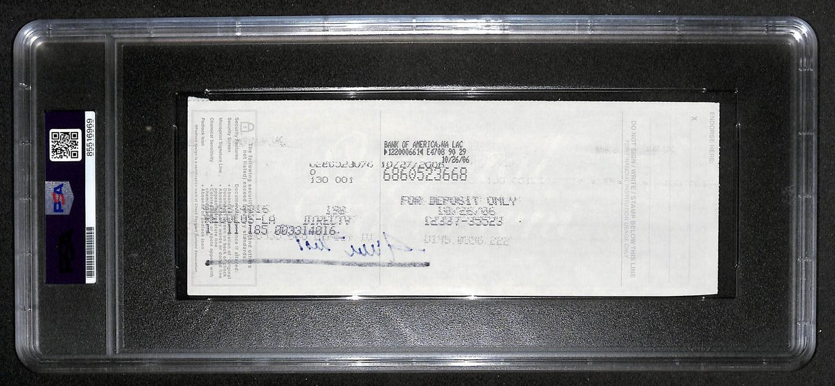 Willie Mays HOF Signed/Auto 2006 Bank Check PSA/DNA MINT 9 209076