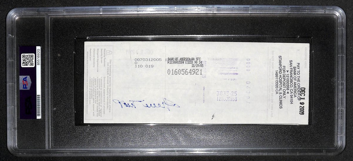 Willie Mays HOF Signed/Auto 2005 Bank Check PSA/DNA MINT 9 209077
