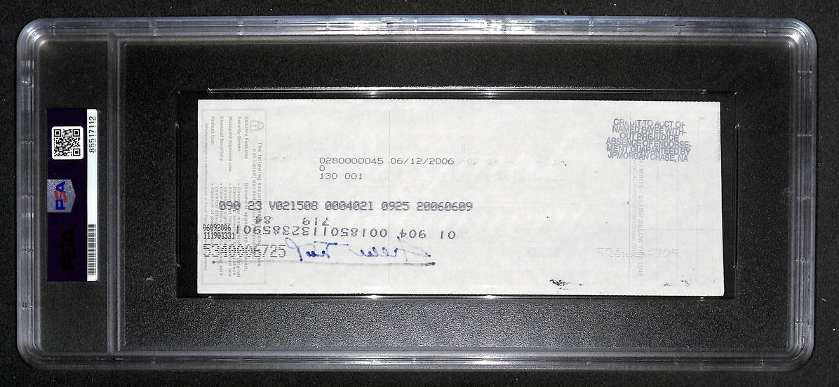 Willie Mays HOF Signed/Auto 2006 Bank Check PSA/DNA MINT 9 211172