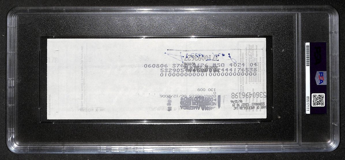 Willie Mays HOF Signed/Auto 2006 Bank Check PSA/DNA MINT 9 211173