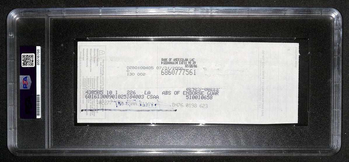 Willie Mays HOF Signed/Auto 2006 Bank Check PSA/DNA MINT 9 211176
