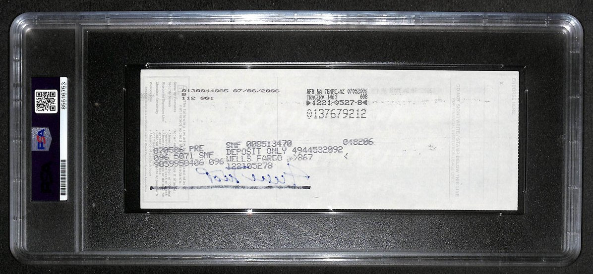Willie Mays HOF Signed/Auto 2006 Bank Check PSA/DNA MINT 9 211181