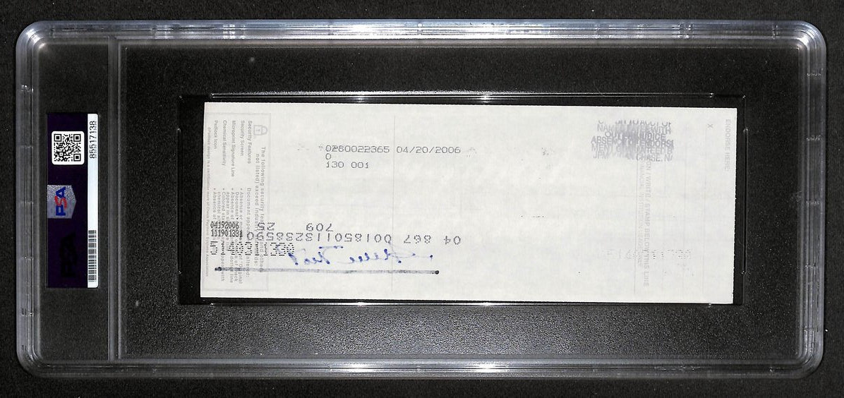 Willie Mays HOF Signed/Auto 2006 Bank Check PSA/DNA GEM MT 10 211191