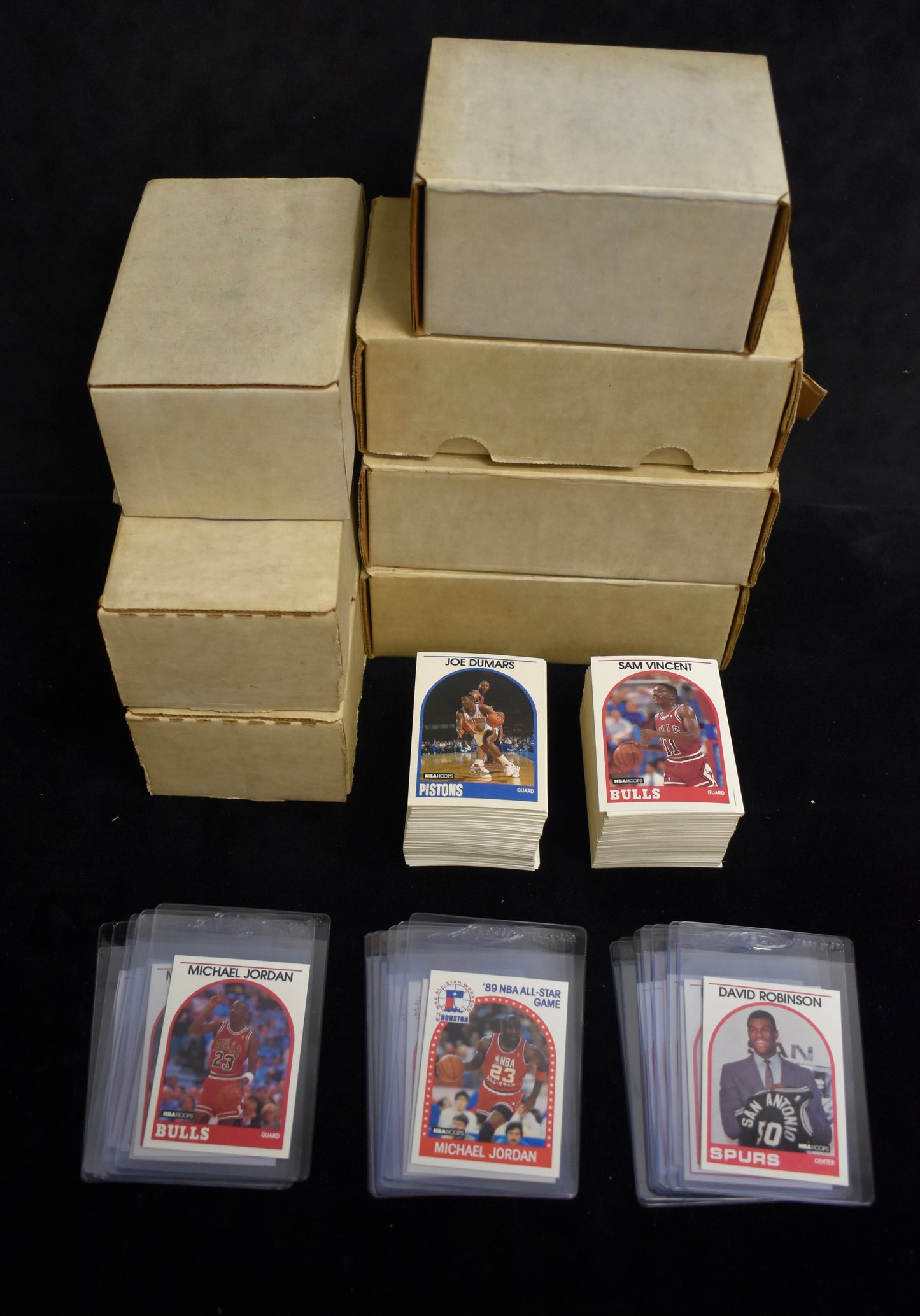 Lot of (7) 1989-90 Hoops NBA Basketball Sets - Jordan Robinson RC RBX73