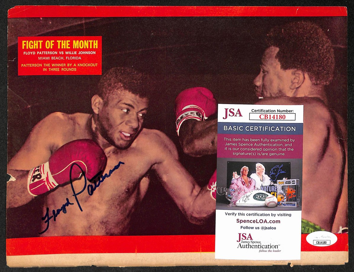 Floyd Patterson Signed/Autographed Color Magazine Page Boxing JSA 210699