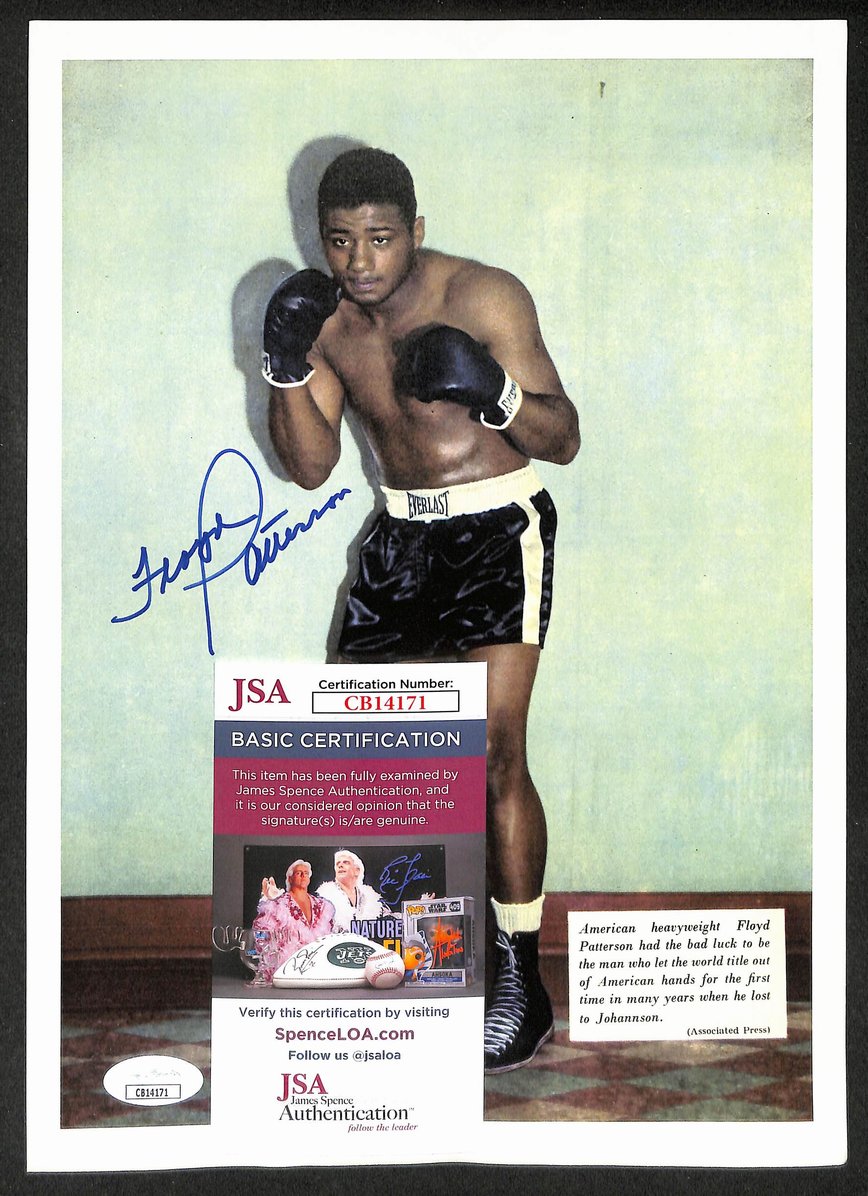 Floyd Patterson Signed/Autographed Color Magazine Page Boxing JSA 210708