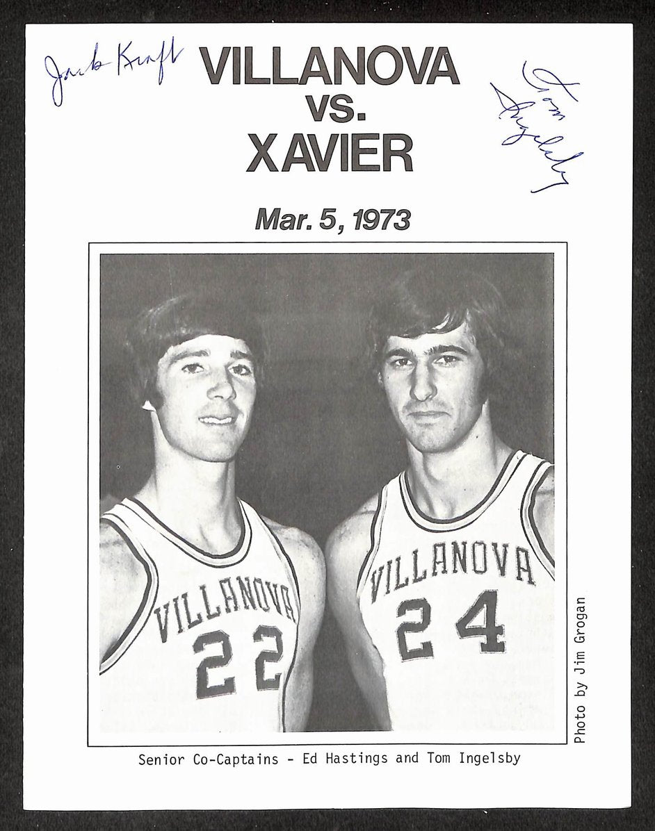 1973 Ingelsby/Kraft Signed Villanova vs Xavier NCAA Basketball Program 210941