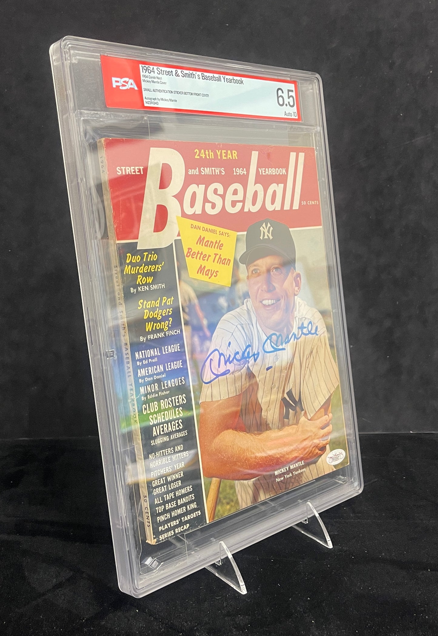 Mickey Mantle HOF Signed 1964 Street & Smith Baseball Magazine NO LABEL PSA/DNA