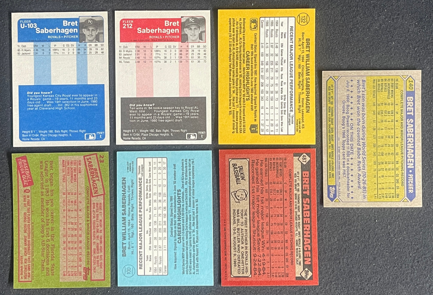 Lot of (400+) Bret Saberhagen Cards - 1984-1987 Topps Donruss & Fleer 211341