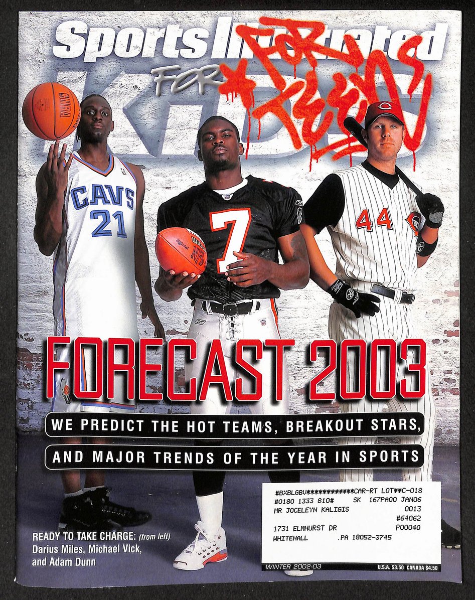 2002-2003 Sports Illustrated for Teens Miles Vick & Dunn Cover 211517