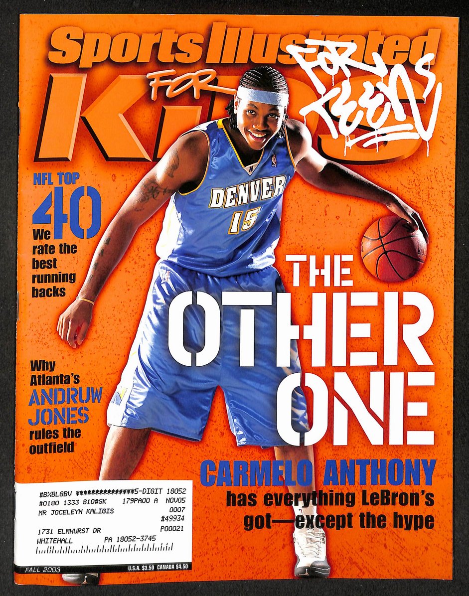 2003 Sports Illustrated for Kids Carmelo Anthony Nuggets Cover 211518