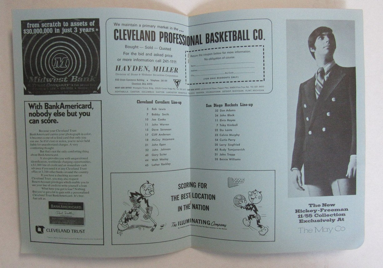 1970-71 Cleveland Sports Arena Magazine Cavaliers & Barons 210972
