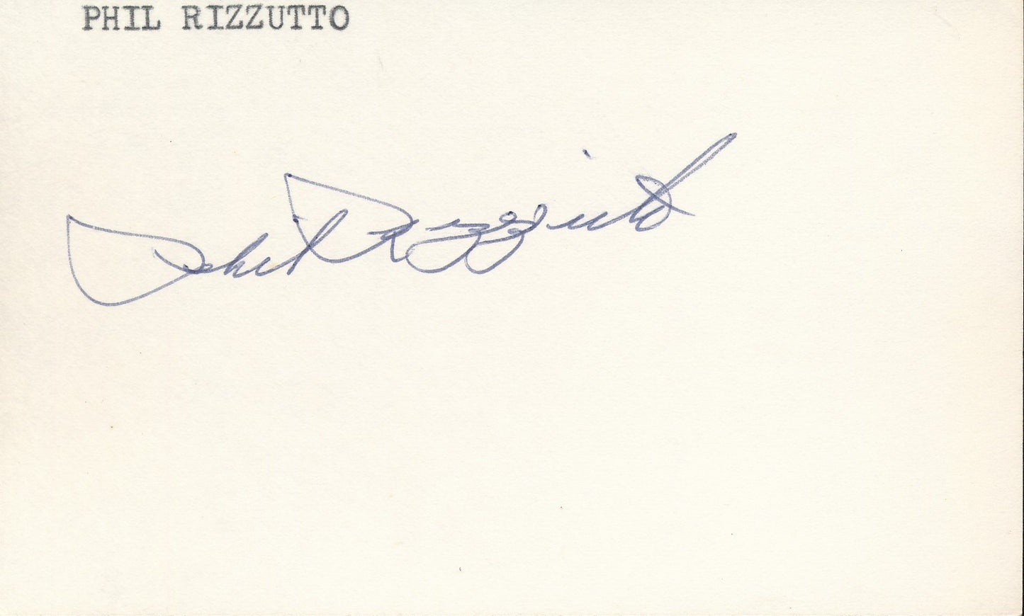 Phil Rizzuto HOF New York Yankees Signed/Autographed 3x5 Index Card 210343
