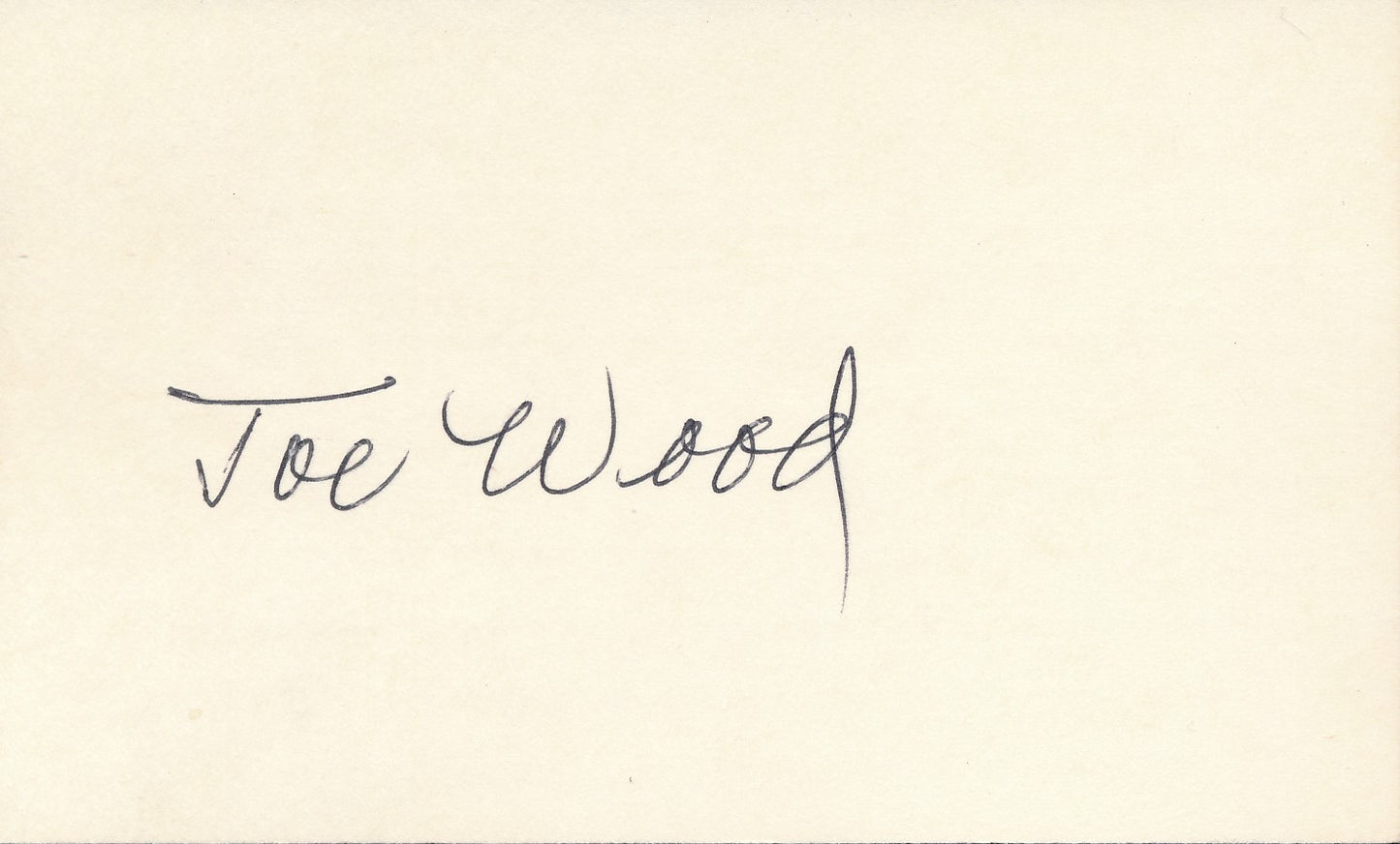 Smoky Joe Wood Boston Red Sox Signed/Autographed 3x5 Index Card 210347