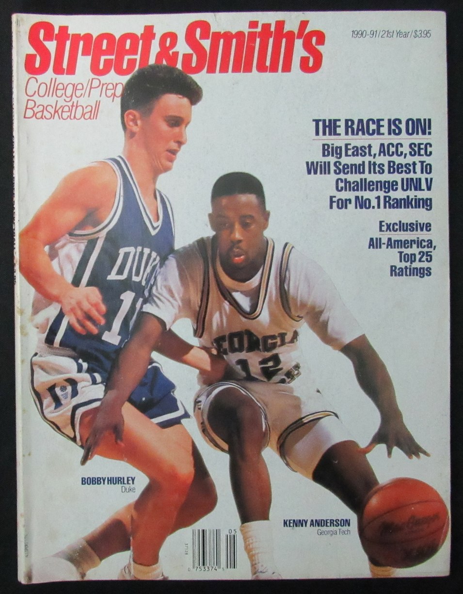1990-91 Street and Smiths College Prep Basketball Yearbook Hurley Cover 200010