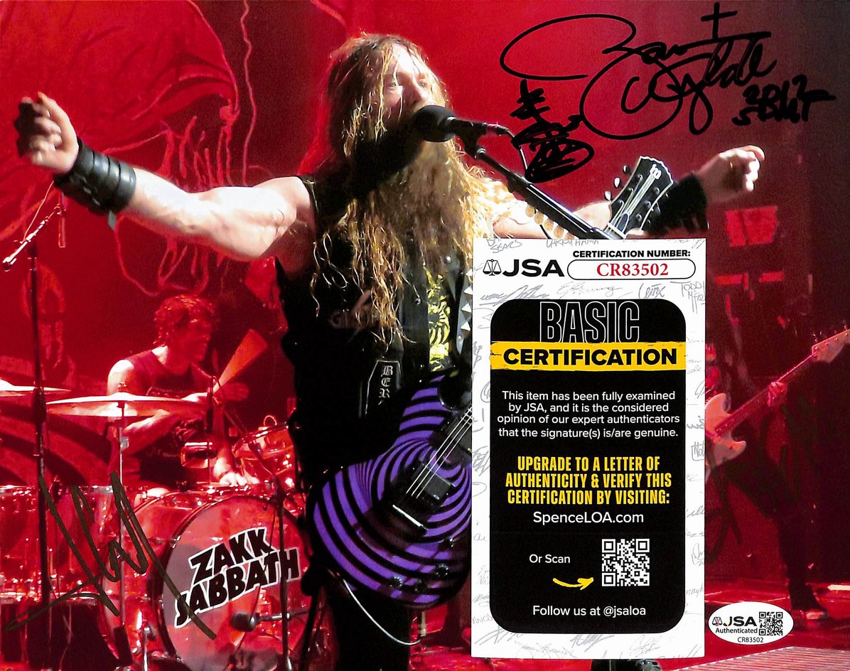 Zakk Wylde Autographed/Signed 8x10 Photo Ozzy JSA BA211702