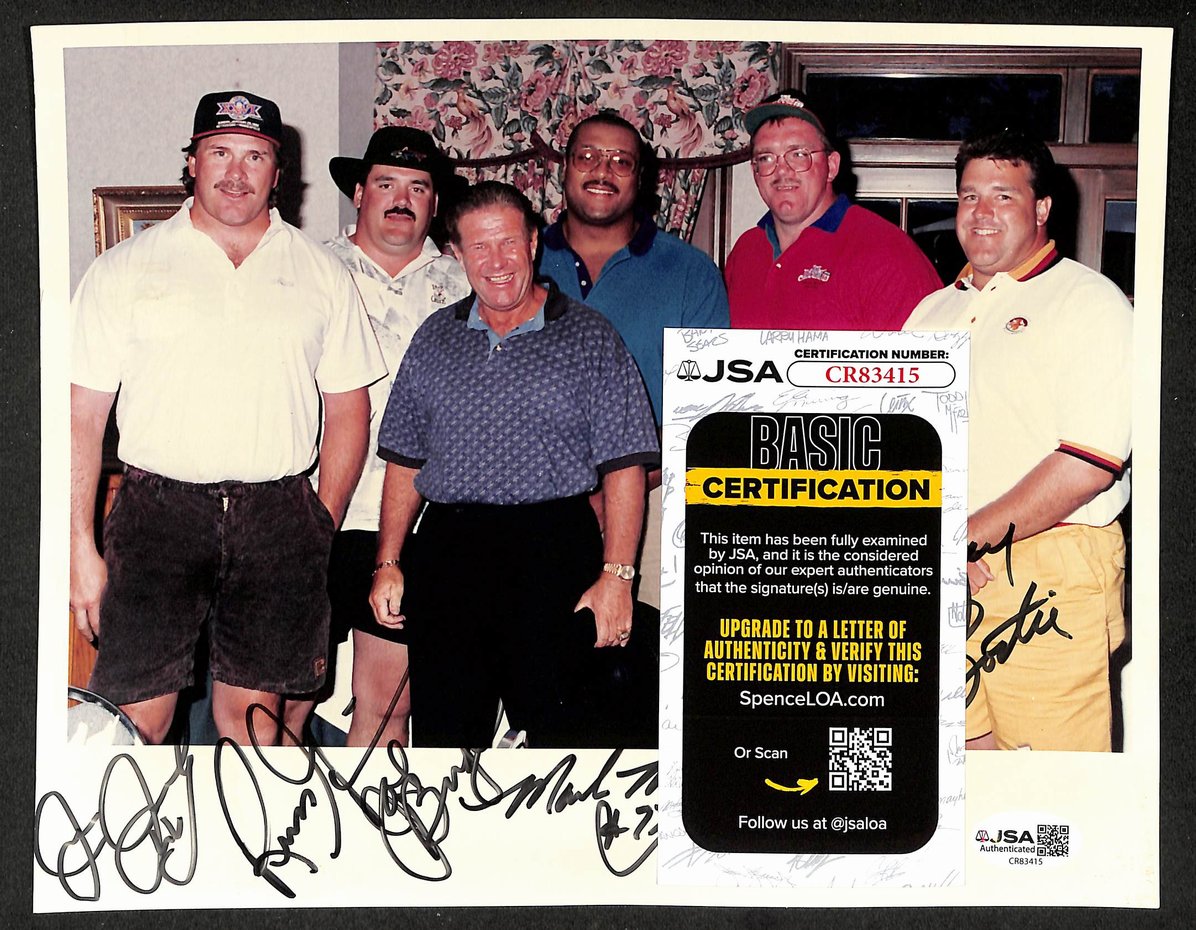 Redskins Hogs - Jacoby Grimm + 4 Autographed/Signed 8x10 Photo JSA BA210398
