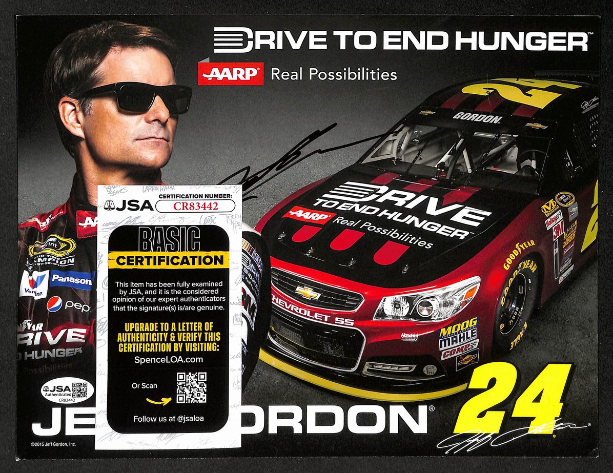 Jeff Gordon Autographed/Signed 8x10 Photo NASCAR JSA BA210400