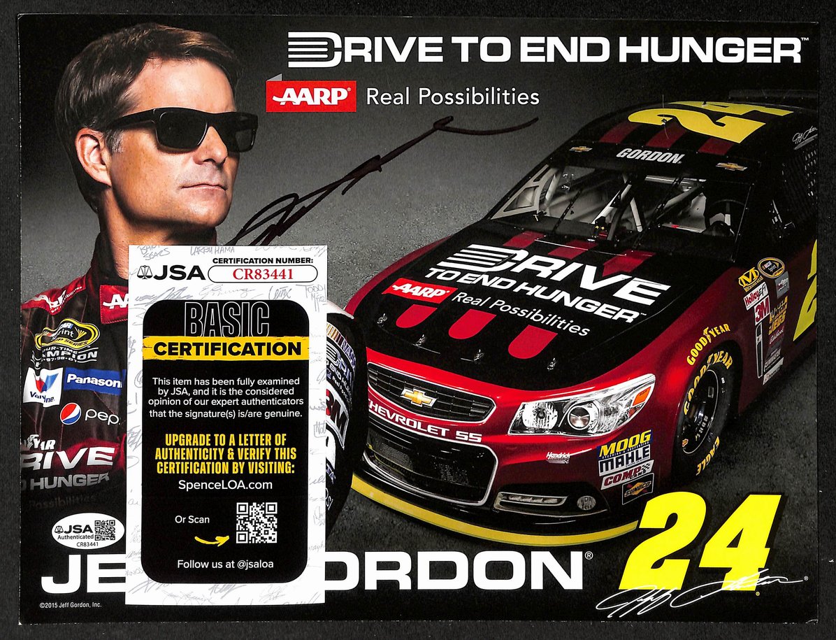 Jeff Gordon Autographed/Signed 8x10 Photo NASCAR JSA BA210401