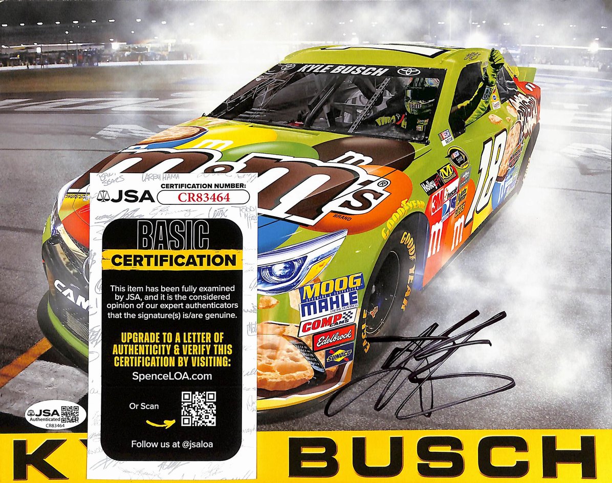 Kyle Busch Autographed/Signed 8x10 Photo NASCAR JSA BA211698
