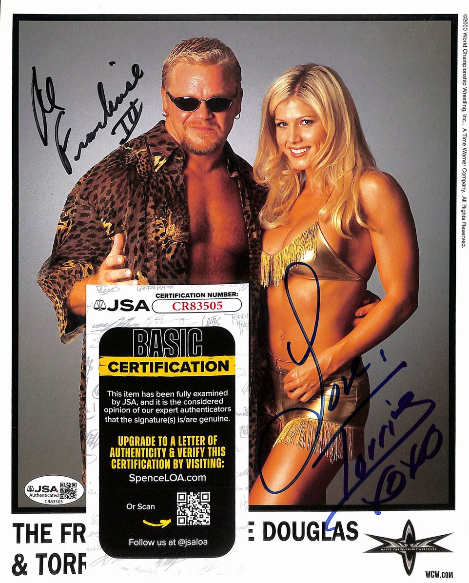 Shane Douglas & Torrie Wilson Autographed/Signed 8x10 Photo WCW WWF JSA BA211699
