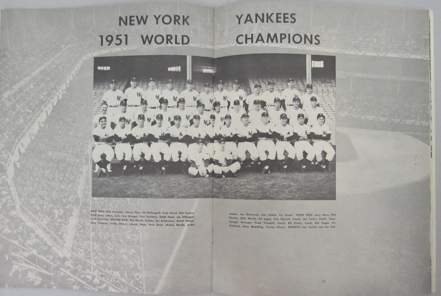 1952 New York Yankees World Champions Sketch Book 210374