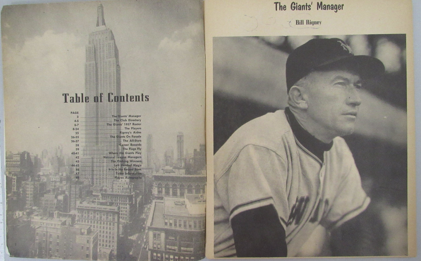 1957 New York Giants Yearbook 210375