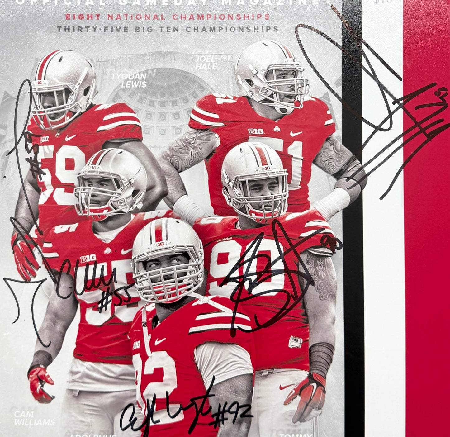 Ohio State Autographed/Signed by (5) 2015 11 x14 Photo BA211687