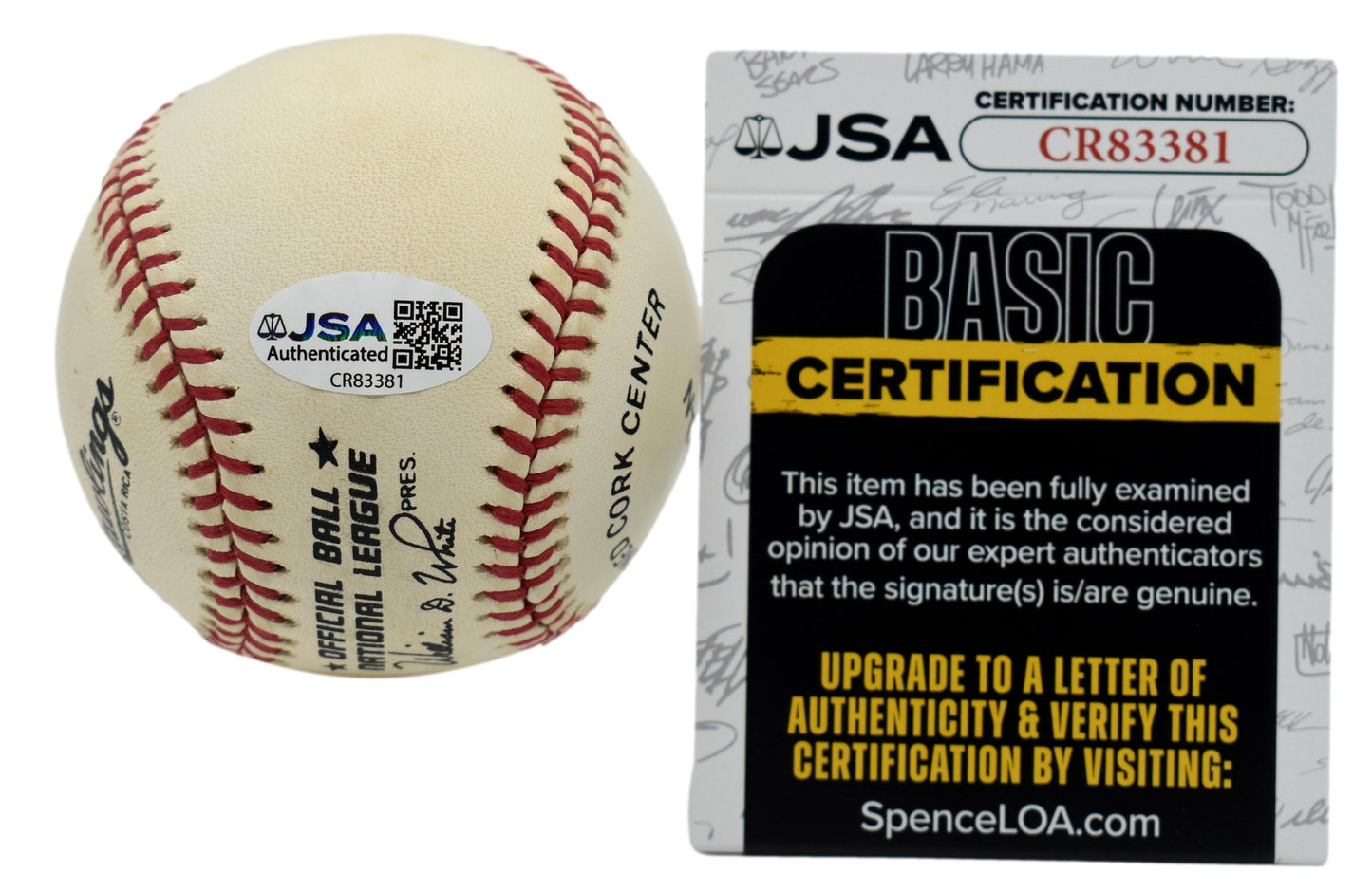 Tom Glavine HOF Autographed/Signed w/ Insc Rawlings ONL Baseball Braves JSA 1821