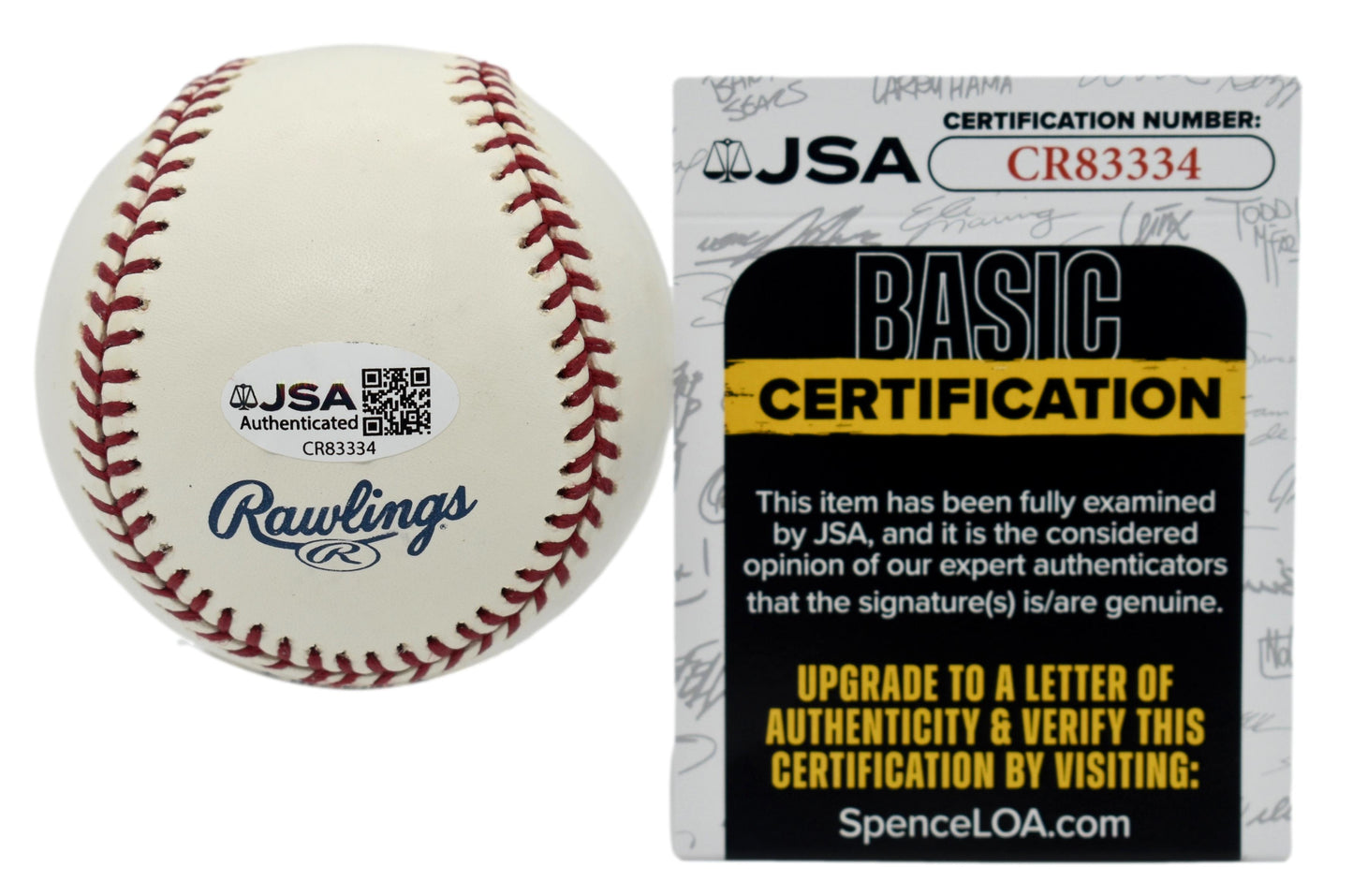 Jorge Posada Autographed/Signed Rawlings Yankees 100th OML Baseball JSA 211832