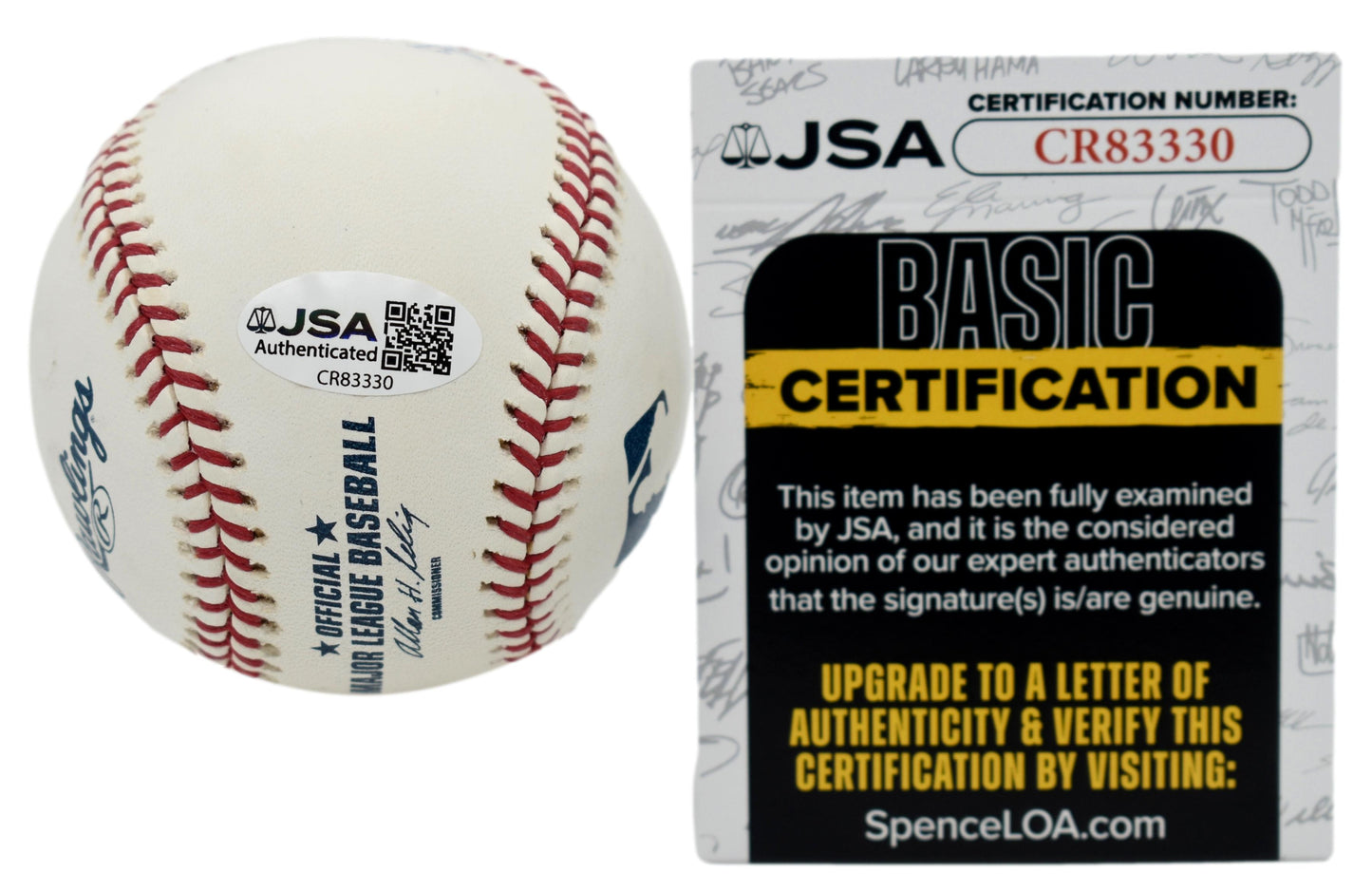 Yogi Berra HOF Autographed/Signed Rawlings OML Baseball Yankees JSA 211836