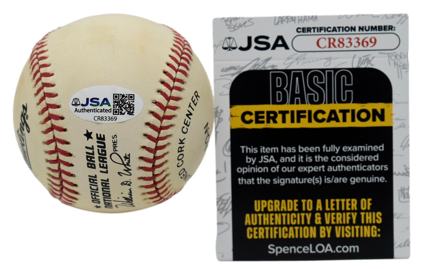 Duke Snider HOF Autographed/Signed Rawlings ONL Baseball Dodgers JSA 211838