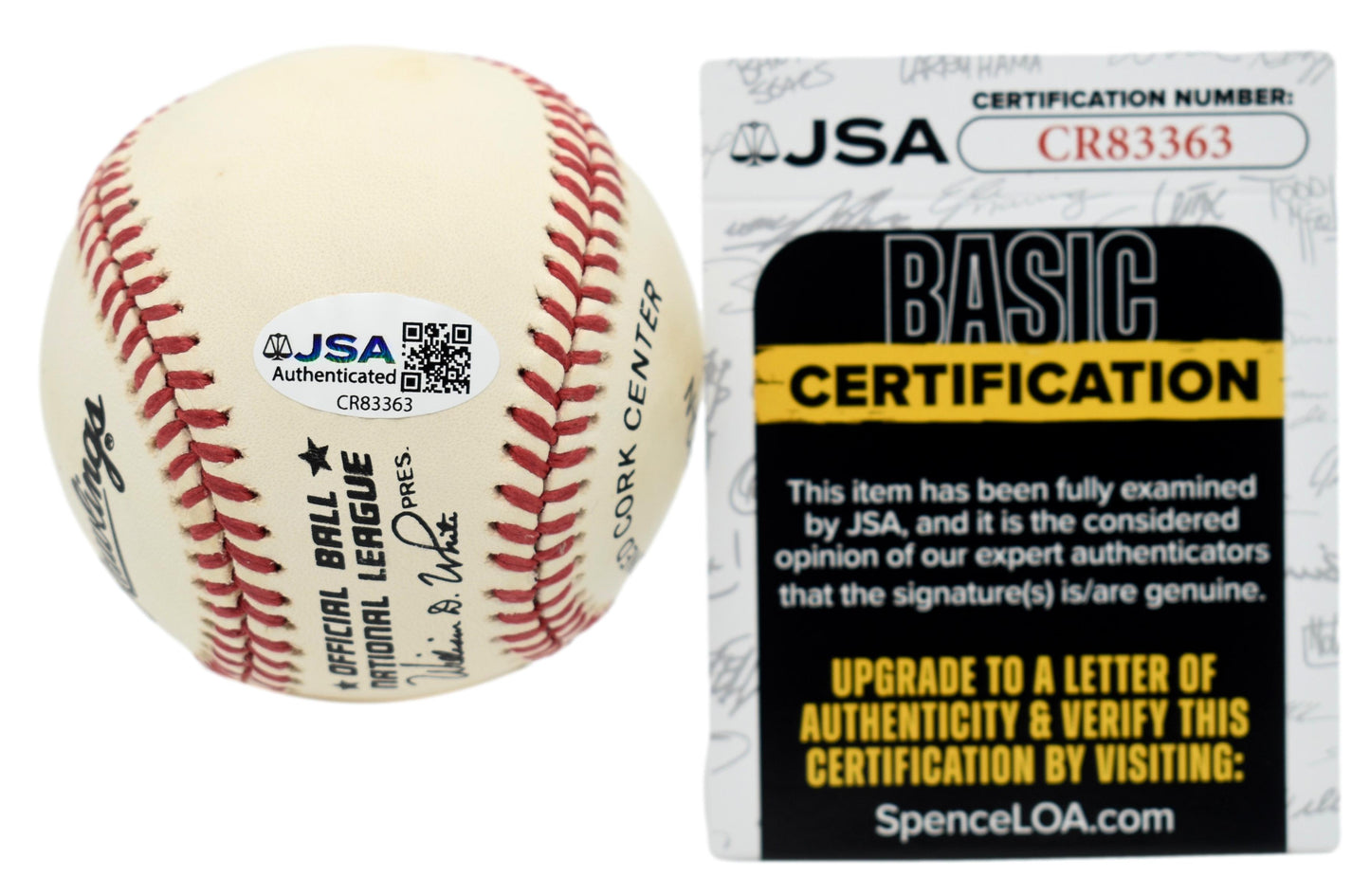 Gino Cimoli Autographed/Signed Rawlings ONL Baseball JSA 211853