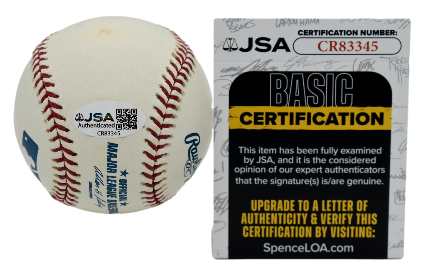 Jorge Posada Autographed/Signed Rawlings OML Baseball JSA 211864