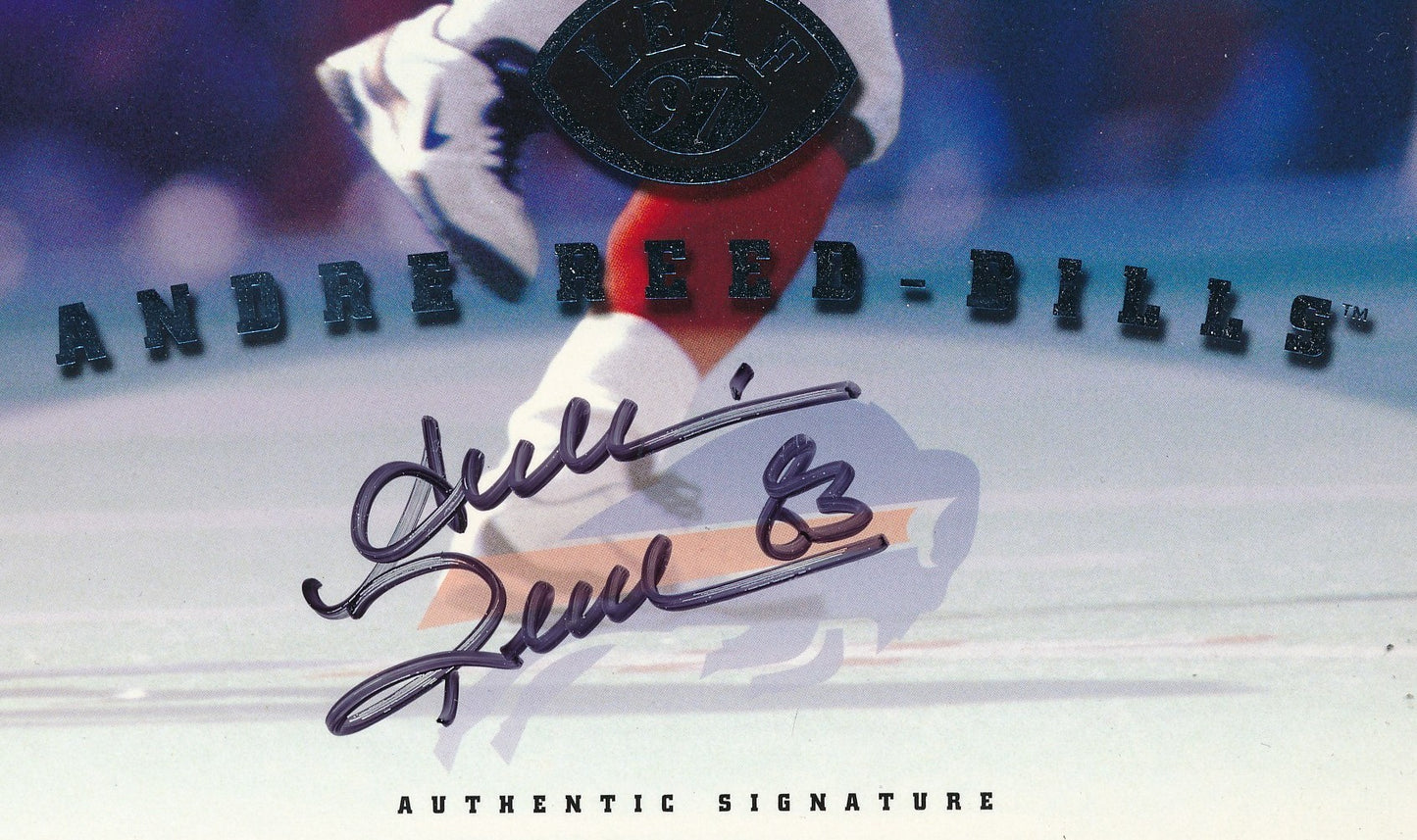Andre Reed Buffalo Bills Signed/Auto 1997 Donruss/Leaf 8x10 Photo Card 211985