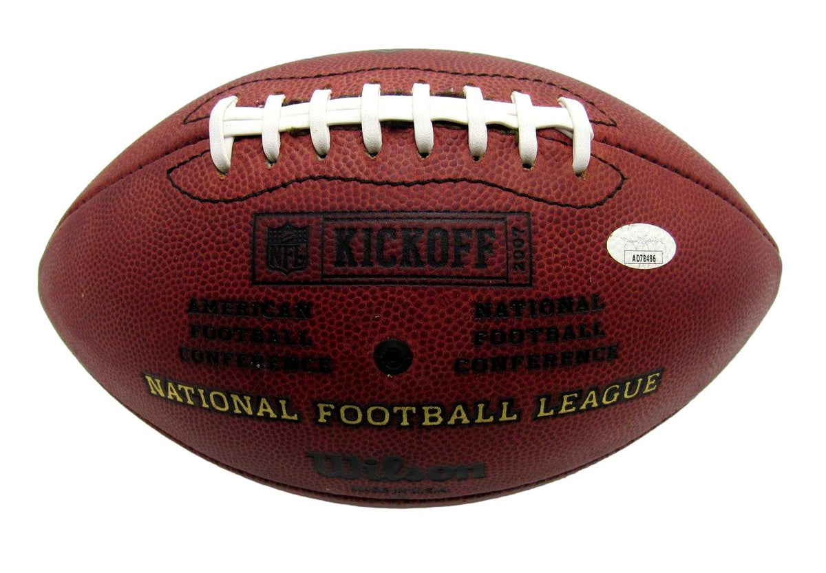 Warren Sapp HOF Raiders Signed/Inscribed Leather Game NFL Football JSA 12518