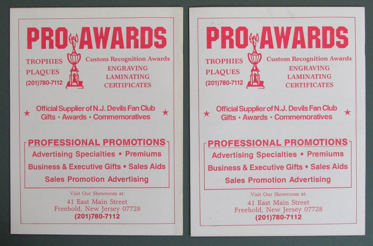 Lot of (2) 1988 New Jersey Devils Fan Club NHL booster Clubs Convention Program