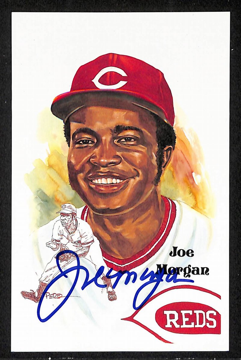 Joe Morgan Signed/Autographed Reds HOF Perez Steele Postcard 212363