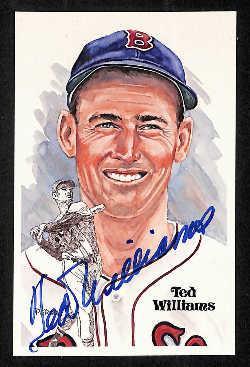 Ted Williams Signed/Autographed Red Sox HOF Perez Steele Postcard 212397