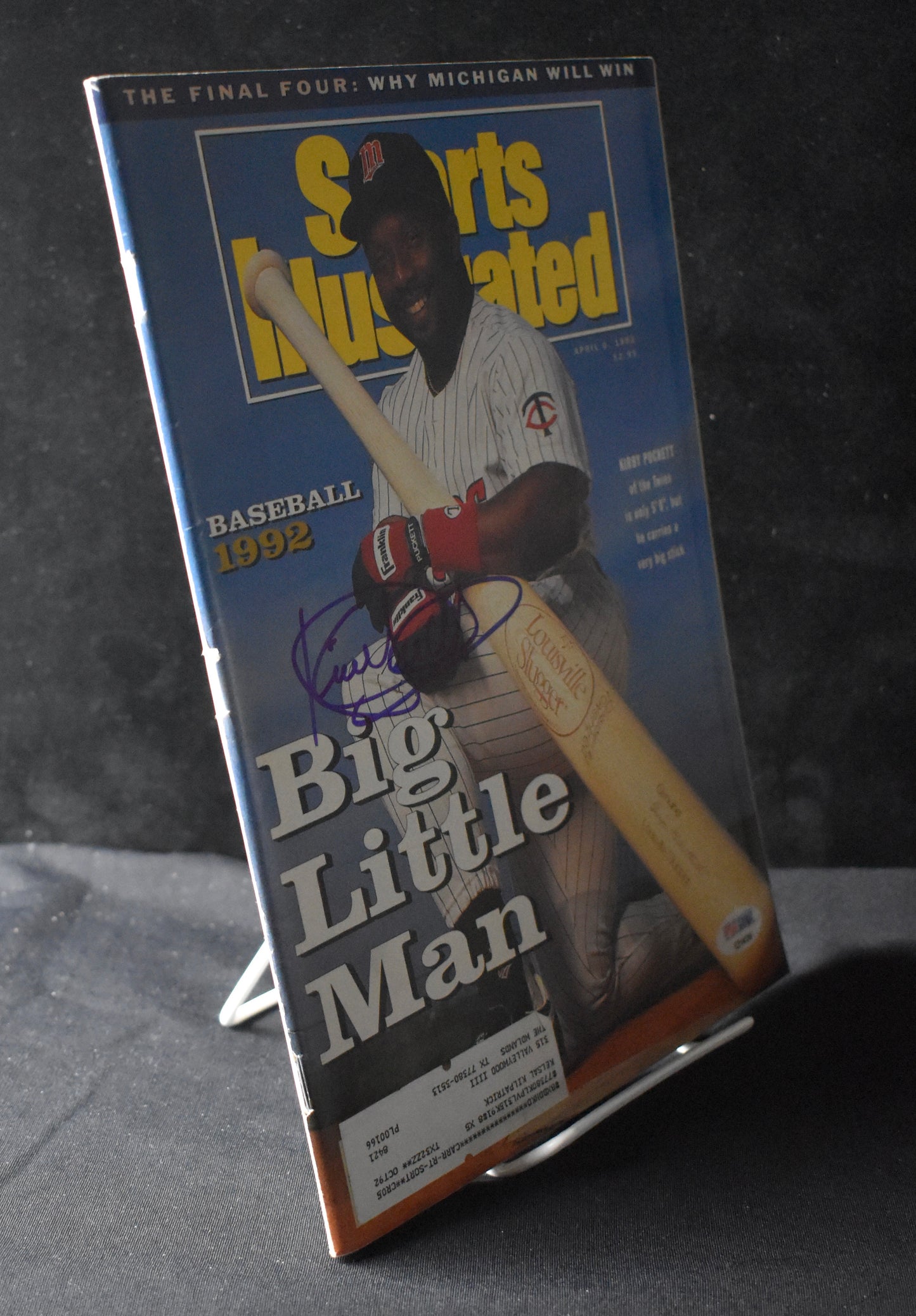 Kirby Puckett HOF Signed 1992 Sports Illustrated Twins PSA/DNA 212093