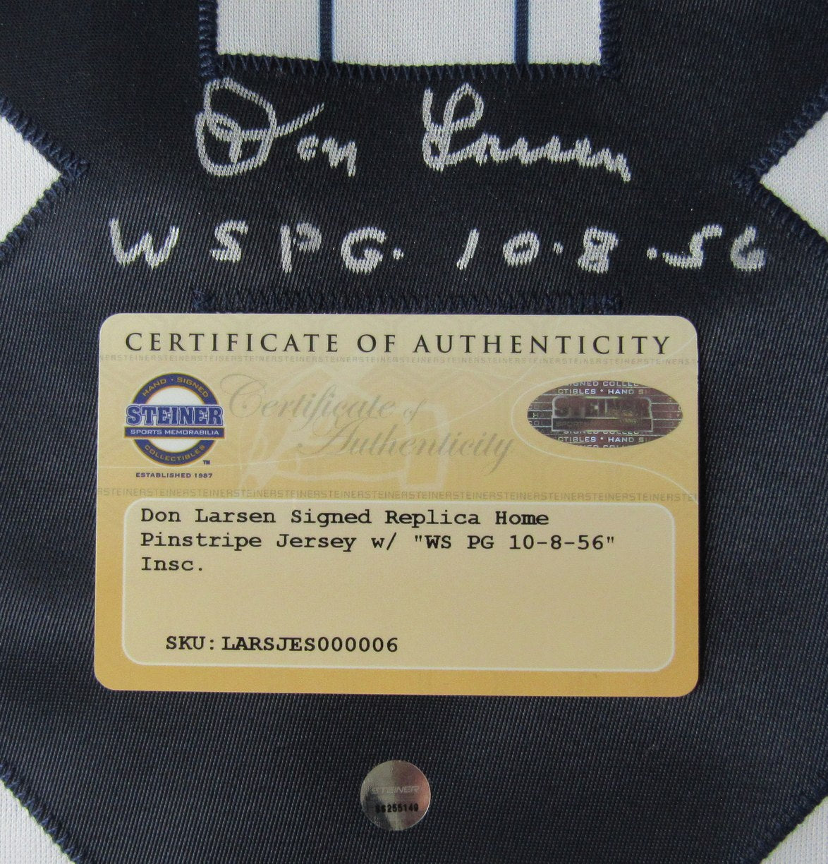 Don Larsen New York Yankees Autographed Majestic Jersey Steiner XHC49