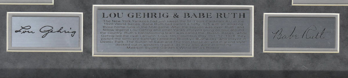 Babe Ruth / Lou Gehrig 11x14 B/W Photo World Series Rodeo Photo Framed XHC89