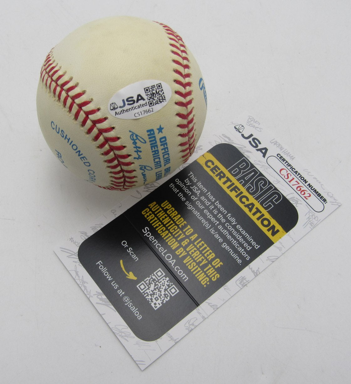 Cal McLish Signed/Autographed OAL Baseball Cleveland Indians JSA 212643