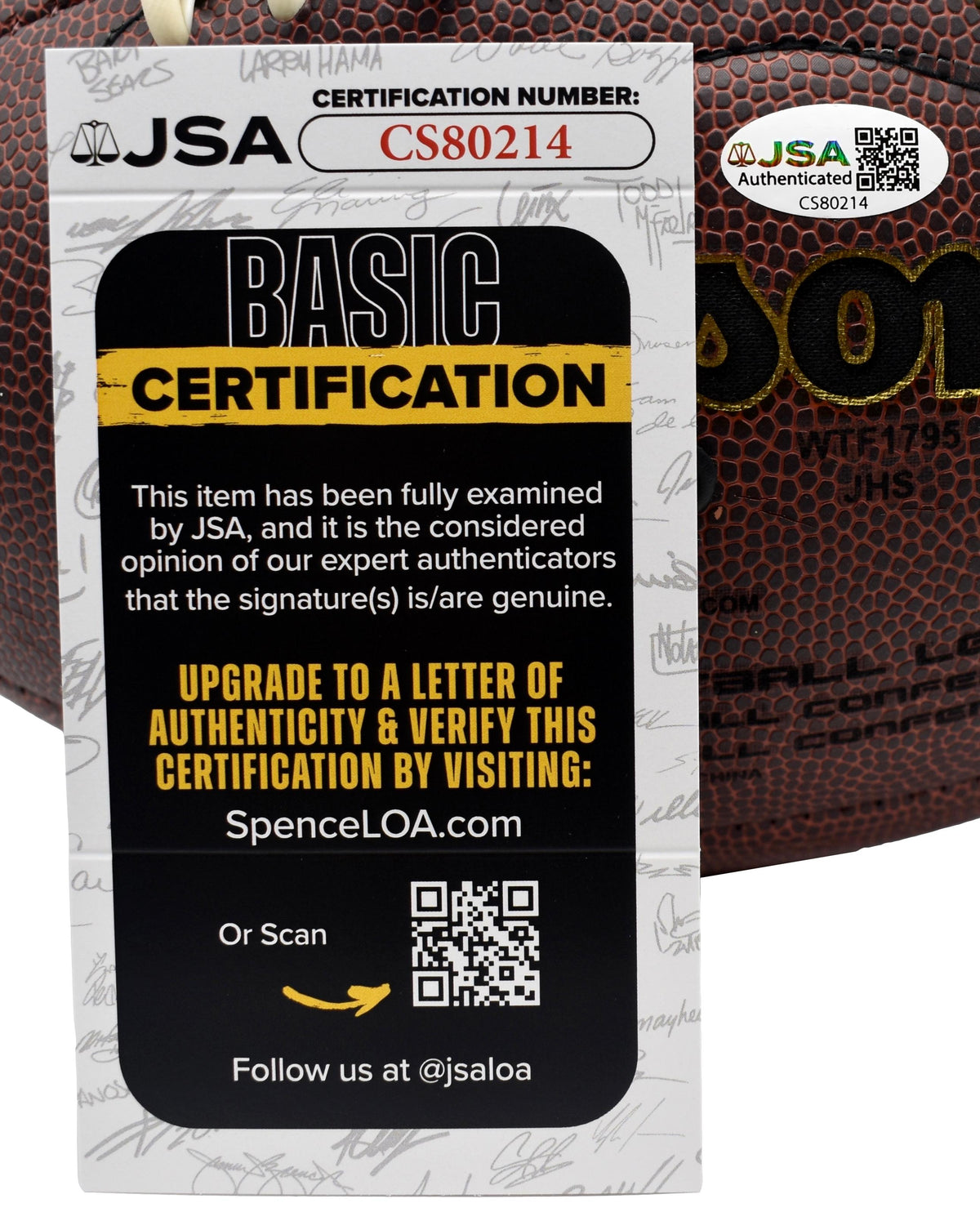 Archie Manning Signed/Autographed Wilson NFL Football Saints JSA 212857