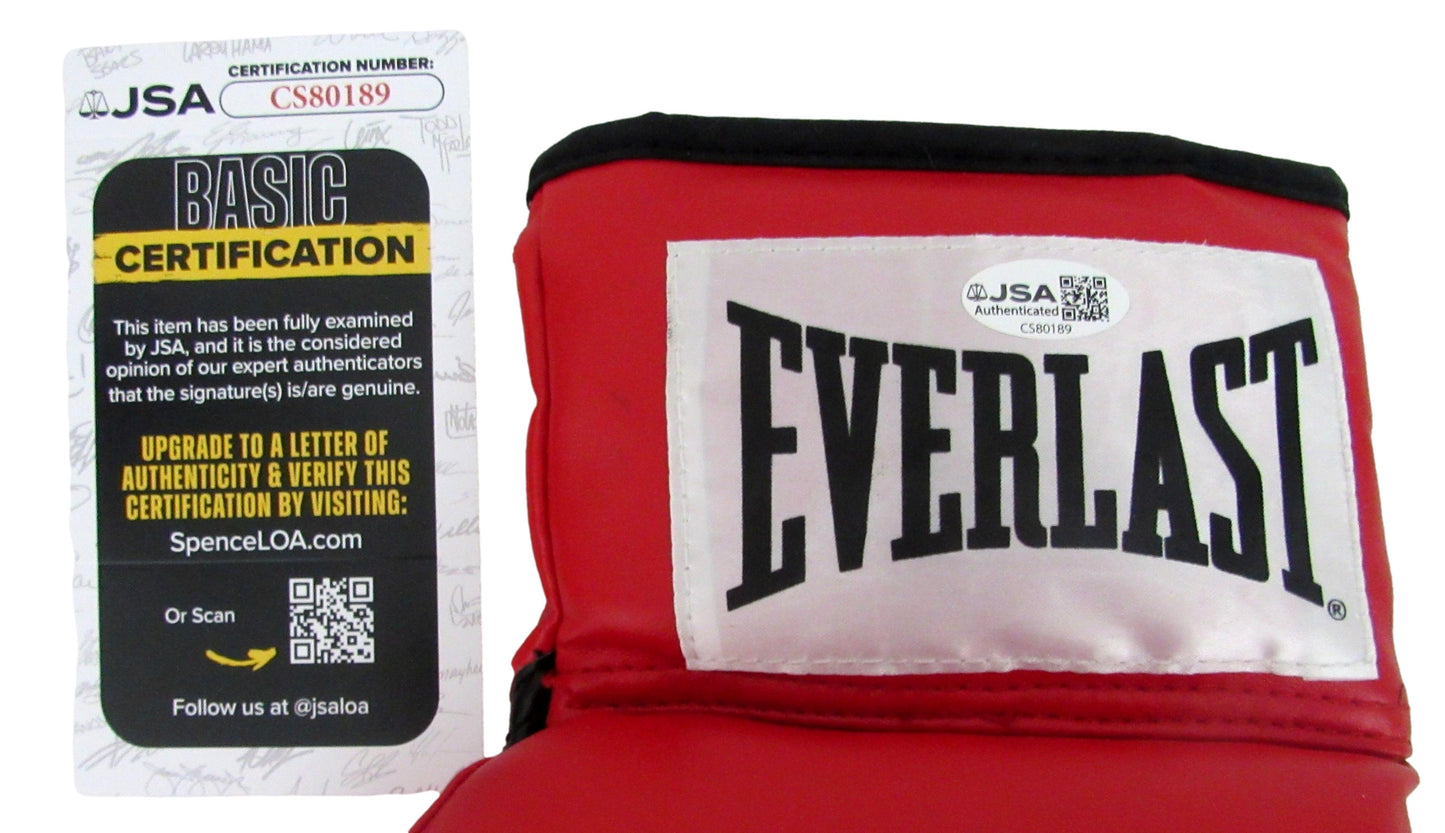Marvelous Marvin Hagler Signed/Auto Left Red Everlast Boxing Glove JSA 213344