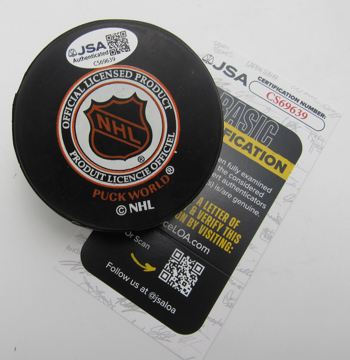 Nick Fotiu Signed/Autographed New York Rangers Logo Hockey Puck JSA 212683